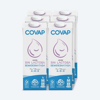 Leche COVAP Sin Lactosa Semidesnatada (Pack de 6 unidades)